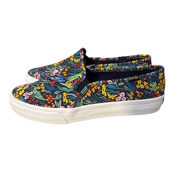Keds X Rifle Paper Co. Womens Floral Slip-On Sneakers Size 6.5W NEW - Picture 1 of 7